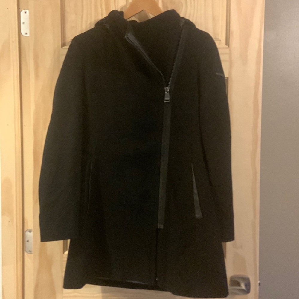 Women’s Calvin Klein black hooded pea coat